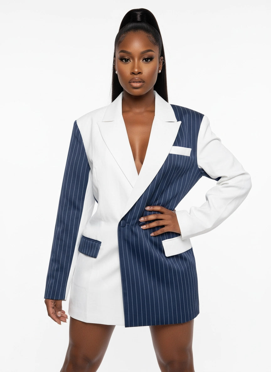 Oversized Pinstripe Blazer